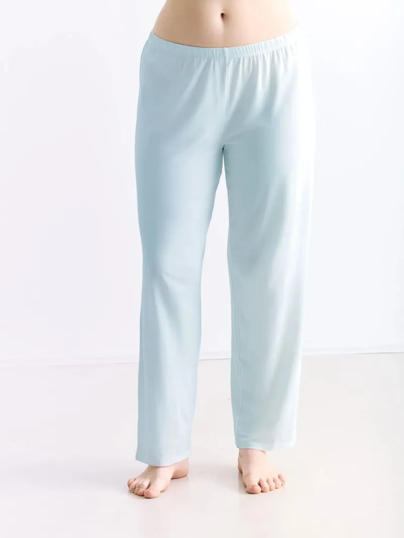 erlich textil erlich textil Light Touch lange Schlafhose aus weichem Modal, made in Europe, Himmelblau, – Produktbild 1 von 4