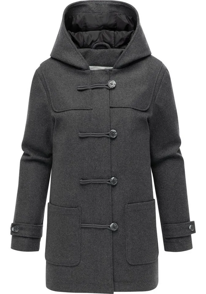 ragwear ragwear Wintermantel Duffina YOUMODO warmer Mantel mit Knopfleiste, Grau, – Produktbild 2 von 3