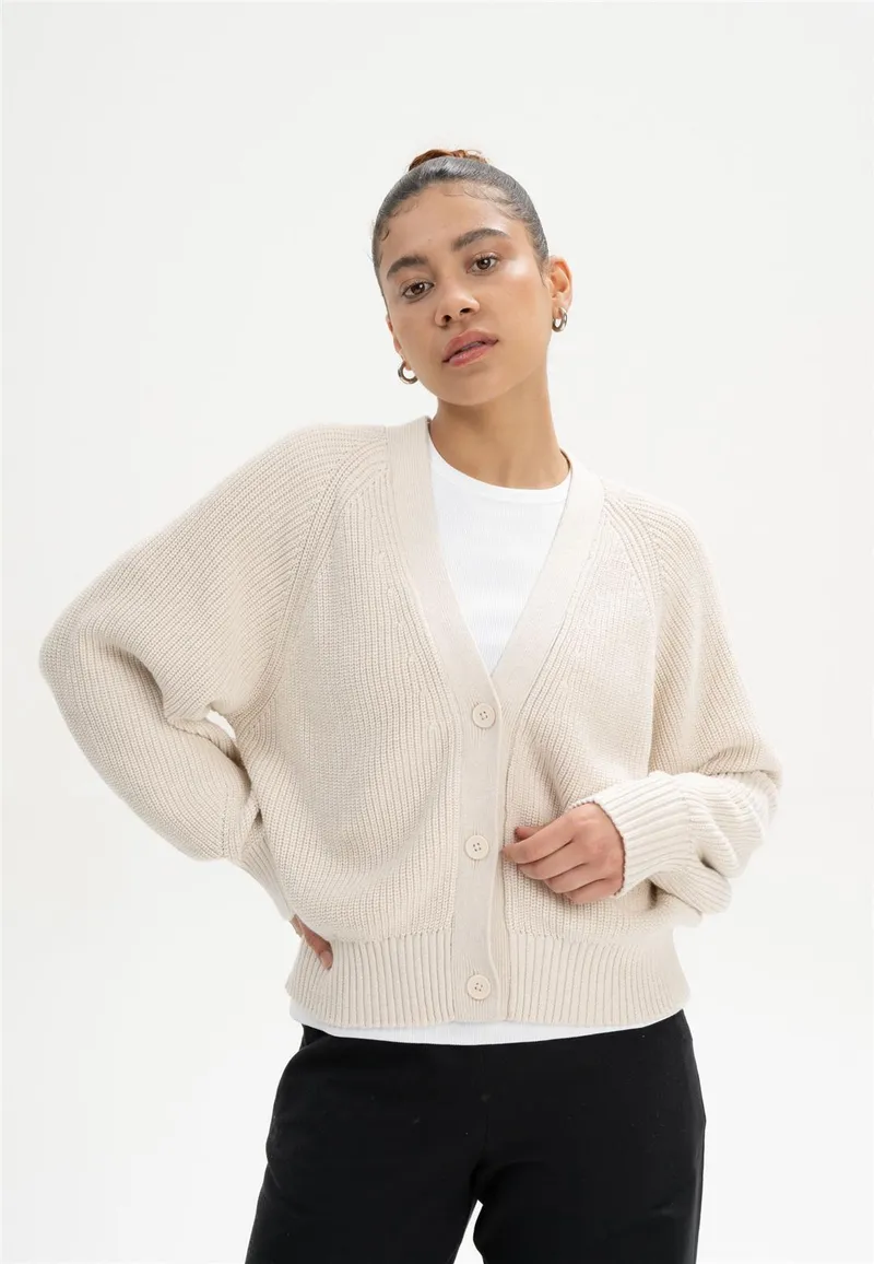 MELA Cardigan Modell: Bhuma GOTS, Cream melange, – Produktbild 1 von 6