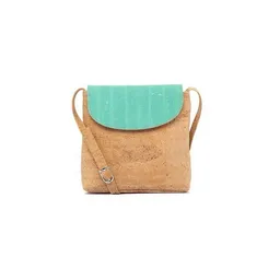 Kork-Deko Kork-Deko Kleine Korktasche naturkorkfarben türkisenem Detail | nachhaltig, vegan – Produktbild 1 von 1