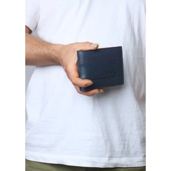 Vargu Vargu Echtleder Geldbörse KON 1-L, Navy - red, – Produktbild 3 von 3