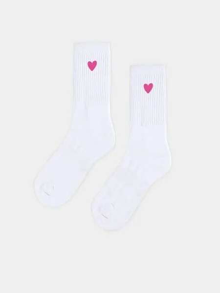erlich textil erlich textil Andi Tennis Socken 3er Pack aus Bio-Baumwolle, Weiß/pink, – Produktbild 2 von 7