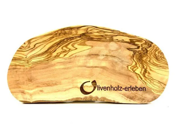 Olivenholz erleben Olivenholz erleben Schneidebrett RUSTIKAL (L23-25 cm) aus Olivenholz – Produktbild 1 von 5
