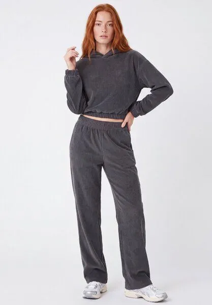ORGANICATION ORGANICATION Cropped Cord-Hoodie aus Bio-Baumwolle, Shadow, – Produktbild 1 von 4