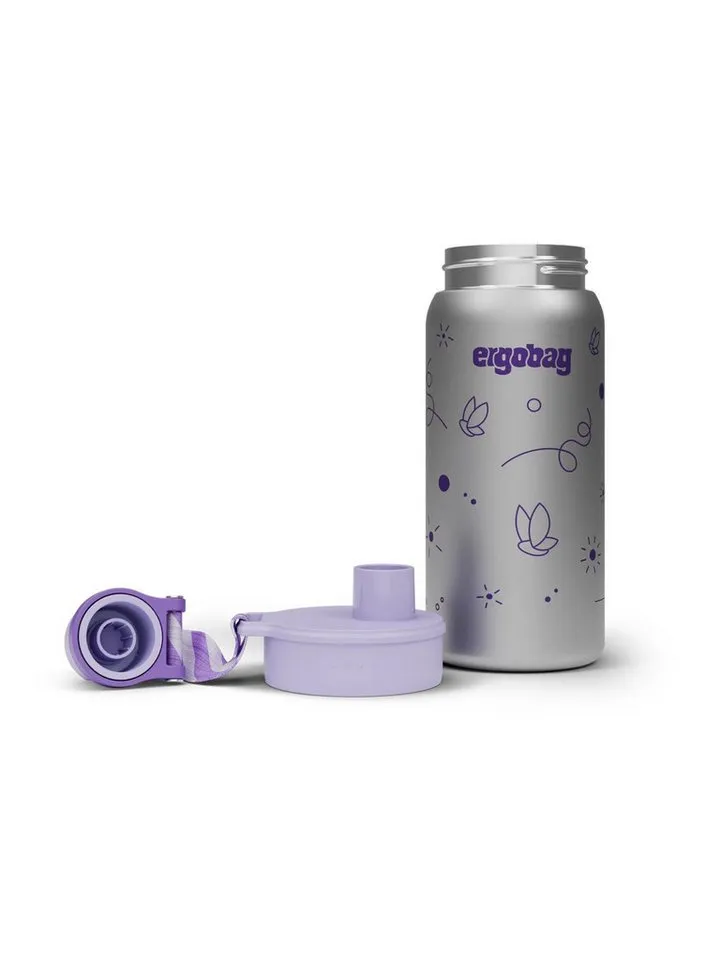 Ergobag Ergobag Trinkflasche Edelstahl Trinkflasche, auslaufsicher und kohlensäuregeeignet, Grün|lila, – Produktbild 7 von 8