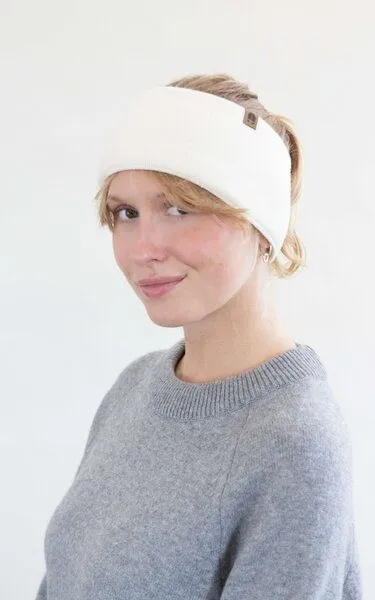 Kopyto Kopyto COYOTE - Plüsch Stirnband aus 100% Merinowolle RWS-zertifiziert Eco, Creme, – Produktbild 2 von 4