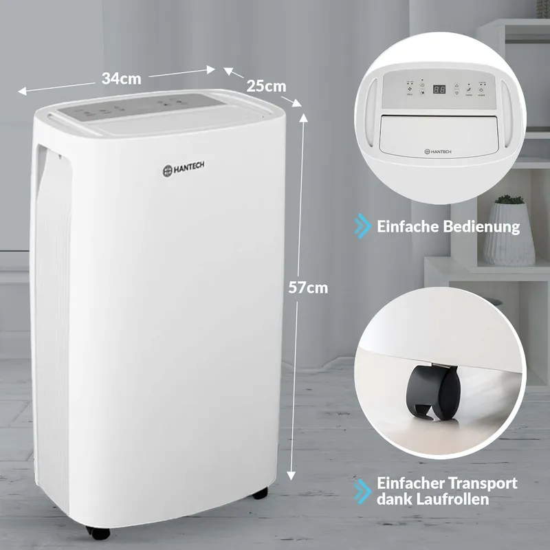 HANTECH HANTECH Luftentfeuchter 20L/Tag Timer Leise Raumentfeuchter Entfeuchter bis 32m² – Produktbild 5 von 8