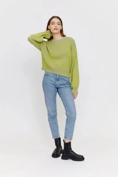 Mazine Mazine Valli Baumwollstrickpullover, Grün-lila, – Produktbild 4 von 4