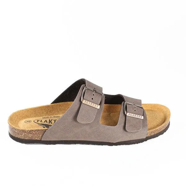 Plakton Plakton Vegane Damen Sandale BETA mit Korksohle und einstellbaren Schnallen, Marron (grau), – Produktbild 2 von 4