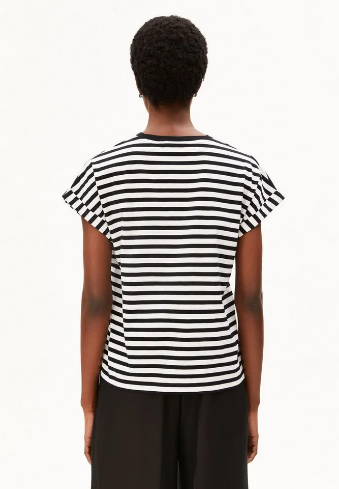 ARMEDANGELS ARMEDANGELS T-Shirt IDAARA STRIPE Bio-Baumwoll Mix Loose Fit, Bunt, – Produktbild 4 von 5