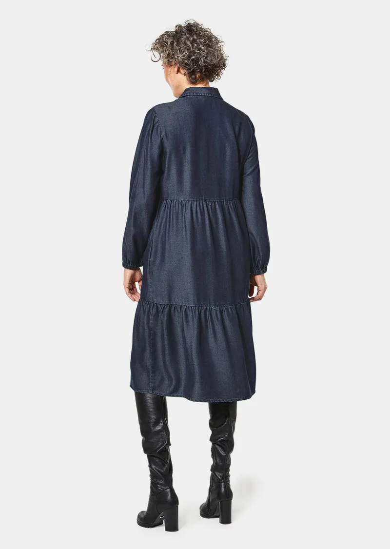 Goldner Tencel-Kleid - dunkelblau - Gr. 22 von Goldner Fashion, Blau, – Produktbild 3 von 3