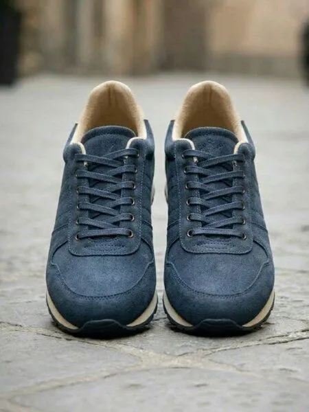 Will's Vegan Shop Will's Vegan Shop Milan Trainers Dunkelblaues Veganes Wildleder Herren, Dunkelblaues veganes wildleder, – Produktbild 1 von 1