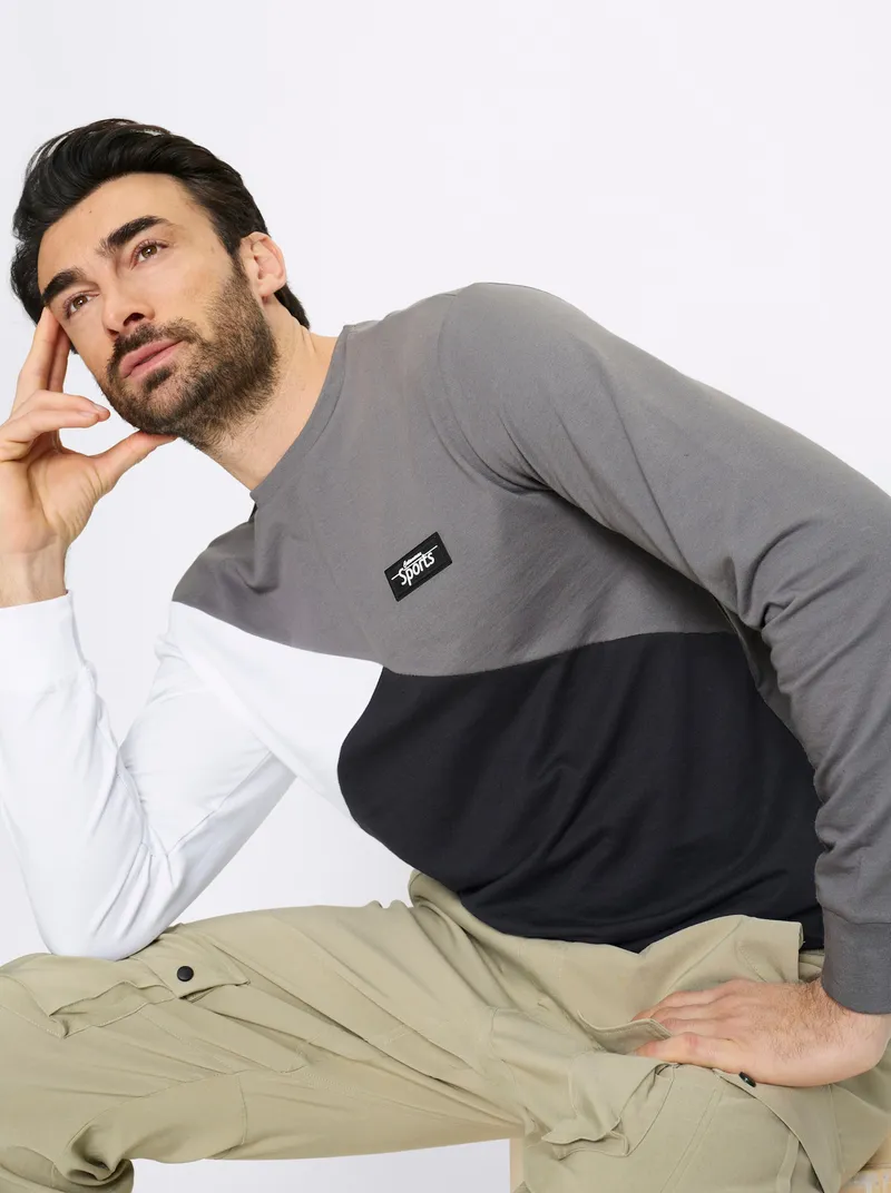 Catamaran Sports Sweatshirt grau-schwarz, Grau-schwarz, – Produktbild 2 von 2