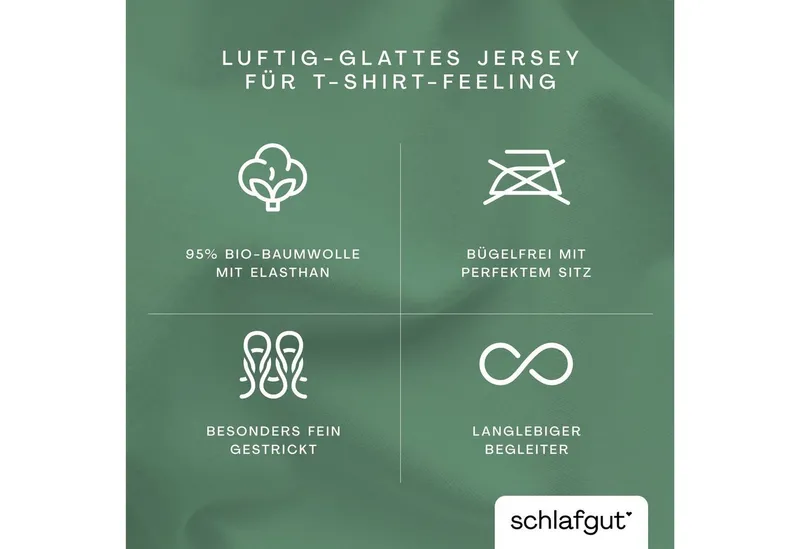 Schlafgut Schlafgut Kissenbezug Premium Kissenbezug Knitted Jersey (1 St), (1 Stück), Ton-in-Ton Reißverschluss, Bio-Baumwolle mit Elasthan, Uni, OEKO Tex, Grün, – Produktbild 3 von 5