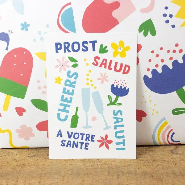 Bow & Hummingbird Bow & Hummingbird Postkarte Cheers – Produktbild 3 von 3