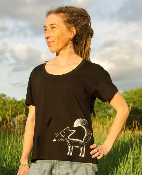 Cmig Cmig Damen T-Shirt Franzi Fuchs in schwarz – Produktbild 2 von 4