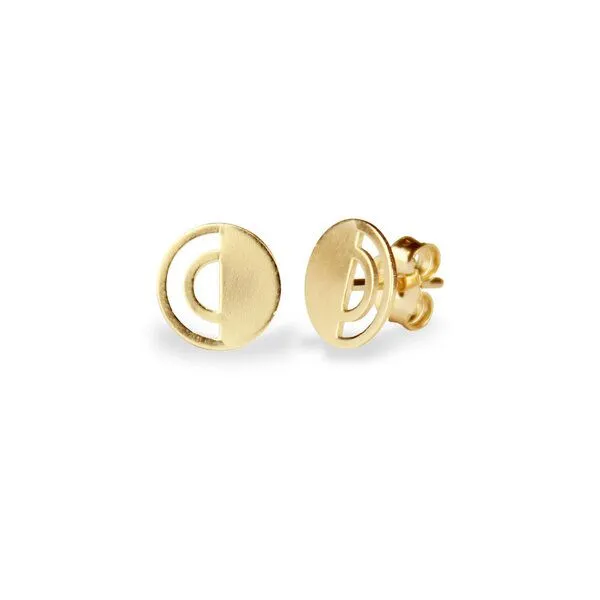 lille mus lille mus Ohrstecker 'Kreise' 925 Silber, Gold, – Produktbild 3 von 4