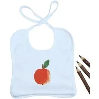 MelaDi Meladi Kinder Baby-Lätzchen aus Biobaumwolle - Apfel auf Weiß – Produktbild 1 von 1