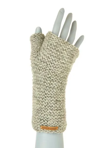 short'n'pietz short'n'pietz Schurwollhandstulpen links gestrickt, Schwarz, – Produktbild 3 von 3