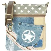 Sunsa Sunsa Umhängetasche aus Canvas & recycelter Jeans. Nachhaltige Crossbody Bag – Produktbild 1 von 1