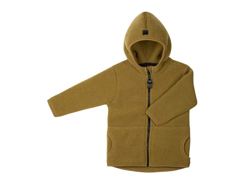 Pure pure by Bauer PURE PURE by Bauer Baby und Kinder Jacke mit Kapuze Bio-Merinowolle Fleece schilf Gr.98/104, Grün, – Produktbild 1 von 1