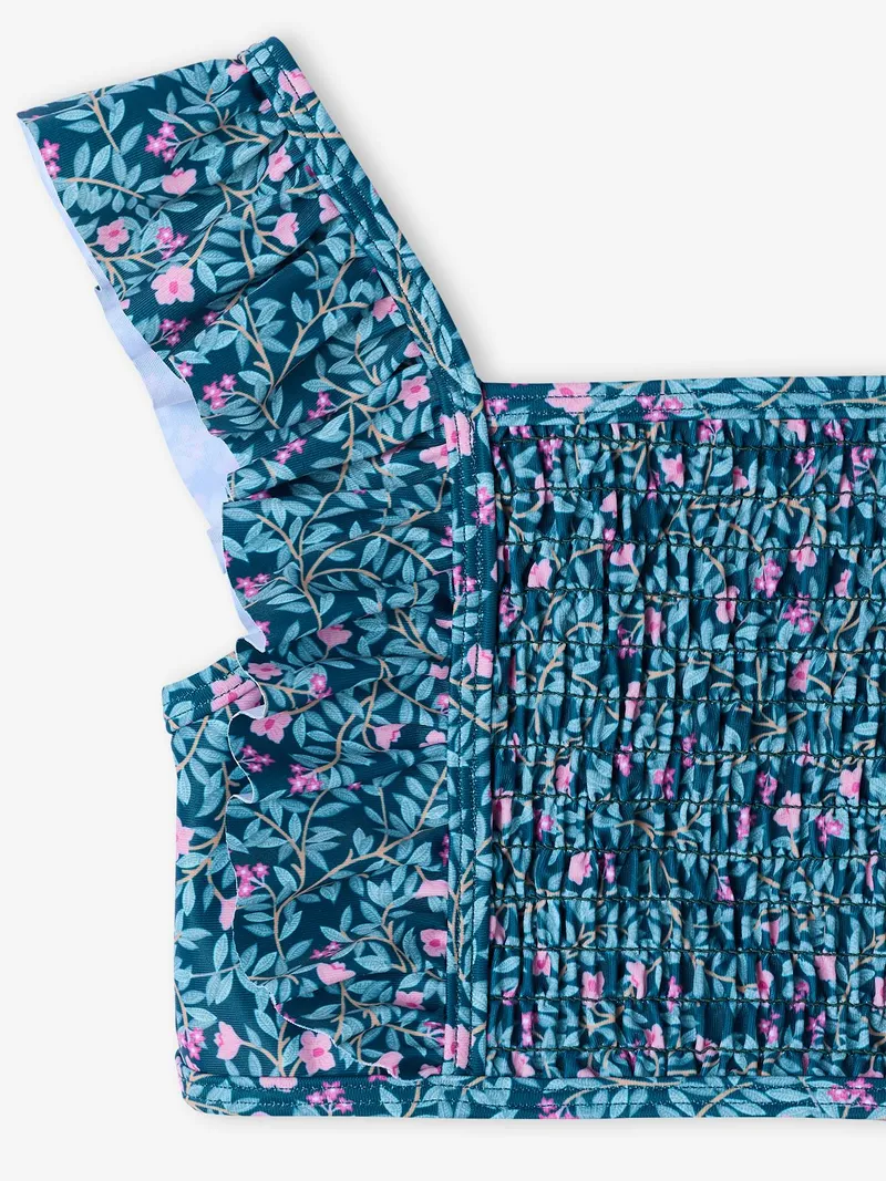 Vertbaudet Bikini mit Volants und Blümchen Mädchen, Smaragdgrün, – Produktbild 3 von 3