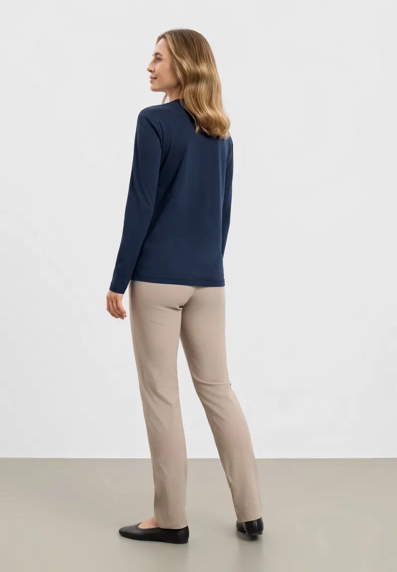 LAURIE LAURIE Damen vegan T-Shirt Amanda Langärmeli Marineblau, Extra dunkelblau, – Produktbild 1 von 2