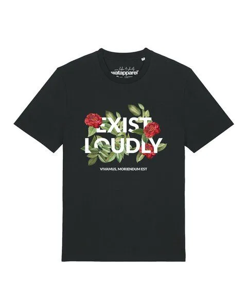 watapparel watapparel T-Shirt Unisex Exist Loudly, Black, – Produktbild 1 von 2