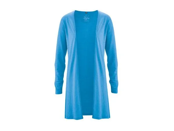 HempAge HempAge Lange Jersey Damenjacke Hanf/Biobaumwolle, Topaz (blau), – Produktbild 3 von 4