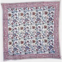 Der Lindwurm Der Lindwurm Kalamkari- Tuch (55x55 cm), Handdruck mit Pflanzenfarben, Rot/rosa, – Produktbild 1 von 1
