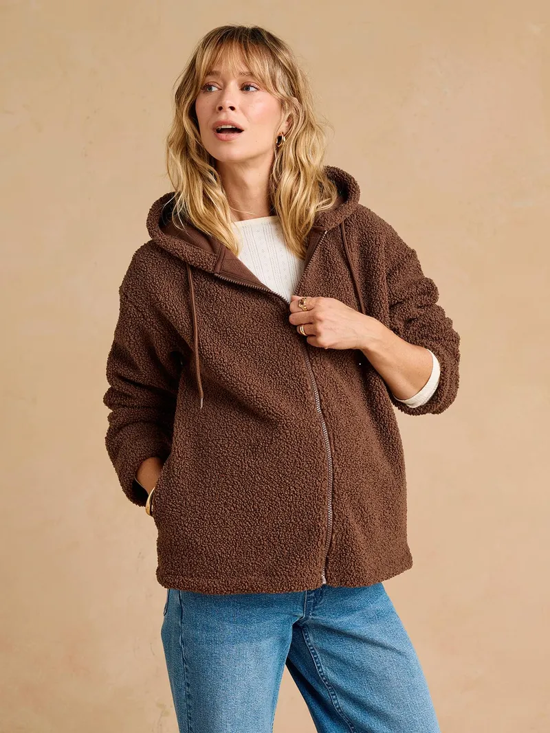 Envie De Fraise Kuschelige Tragejacke für Schwangerschaft und Elternzeit ENVIE DE FRAISE, Taupe, – Produktbild 1 von 4