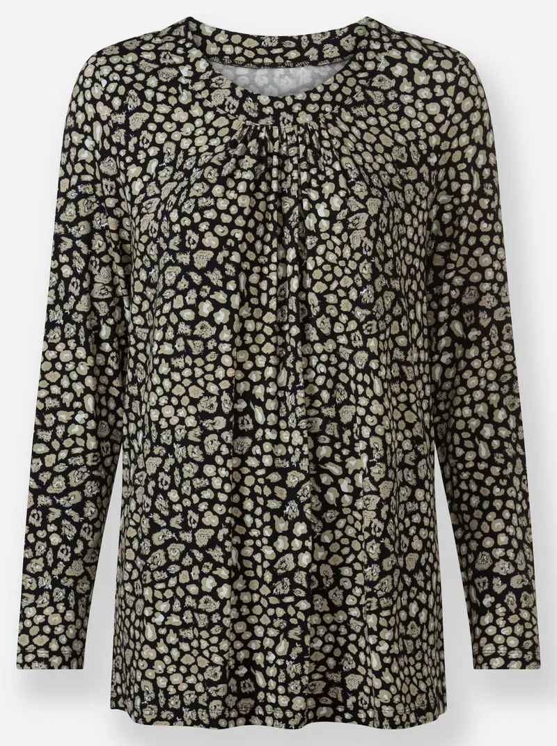 Witt Tunikashirt schwarz-schilf-bedruckt, Schwarz-schilf-bedruckt, – Produktbild 1 von 2