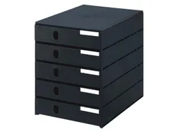 styro styro Styroval pro Box mit 5 Schubladen geschlossen, oeko-schwarz – Produktbild 1 von 1