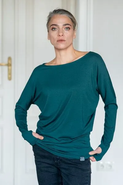 KOKOworld KOKOworld Damen Bluse - LENZING ECOVERO Viskose, Forest ( grün), – Produktbild 1 von 4