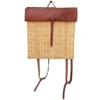 NATUREHOME NATUREHOME Handgefertigter Mini-Rucksack aus Schilfblatt & Ziegenleder – Nachhaltiger Boho-Rucksack für Alltag, Konzert & Reisen, leicht & stilvoll – Produktbild 1 von 1