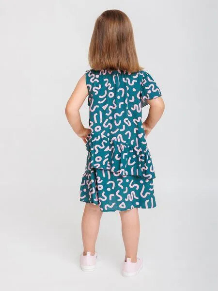 Babbily Babbily Luftiges Boho Bloom Kleid aus Ecovero, Grün, – Produktbild 4 von 4