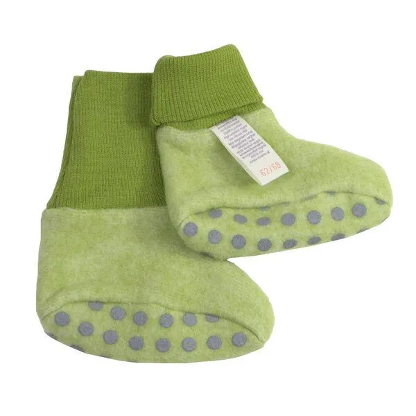 Cosilana Cosilana Baby Fleece Schühchen kbT Wolle Bio Baumwolle, Lindgrün-melange, – Produktbild 1 von 1