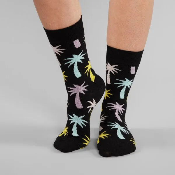 Dedicated DEDICATED Socks Sigtuna Big Palms Black – Produktbild 2 von 2