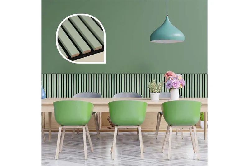 woodstore24 Akustikpaneele, schallabsorbierend, grün auf schwarzem Filz, Abmessung: 60 x 60 cm – Produktbild 1 von 1
