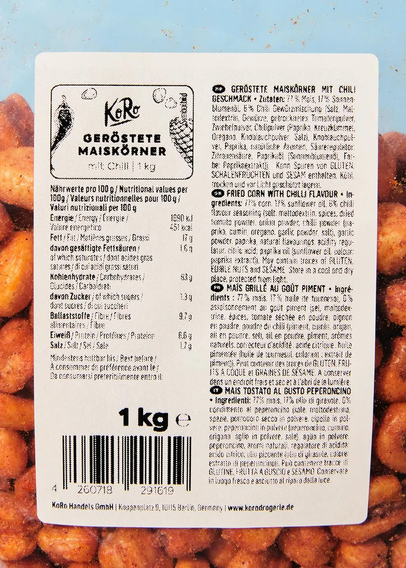 KoRo Geröstete Maiskörner mit Chili 1 kg – Produktbild 1 von 5