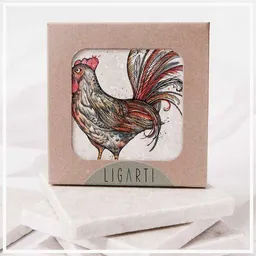 LIGARTI Fliesenuntersetzer »Hähnry« von LIGARTI | Design Untersetzer | Natursteinfliese – Produktbild 1 von 1