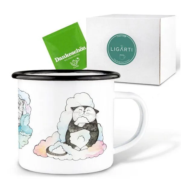 LIGARTI Emaille Tasse – Tommi & Friends – LIGARTI Tiermanufaktur – Produktbild 3 von 4