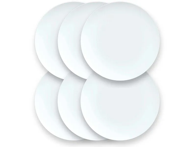 Mäser Mäser Speisetellerset 6-tlg. "Saturno Coupe" Porzellan, Weiß, – Produktbild 1 von 1