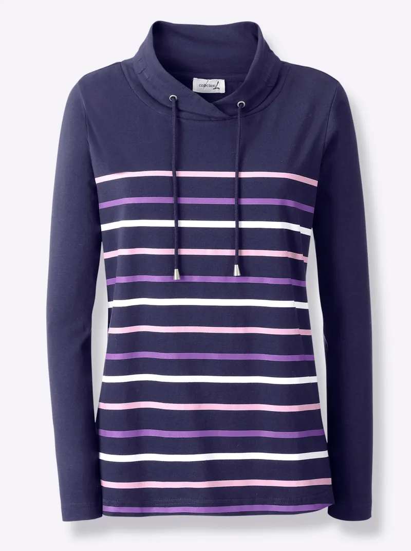 Witt Stehkragenshirt marine-geringelt, Marine-geringelt, – Produktbild 1 von 1
