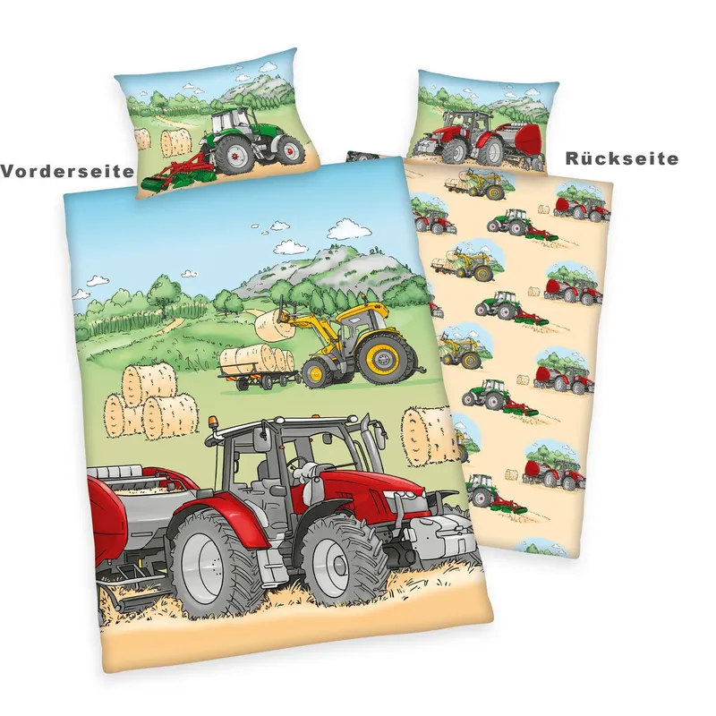 Herding Herding Traktor Bettwäsche "Made in Green" Größe 40x60 + 100x135 cm – Produktbild 1 von 1