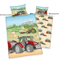 Herding Herding Traktor Bettwäsche "Made in Green" Größe 40x60 + 100x135 cm – Produktbild 1 von 1