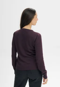MELA MELA Damen vegan Strickjacke Fine Nameen Elderberry Melange – Produktbild 1 von 1