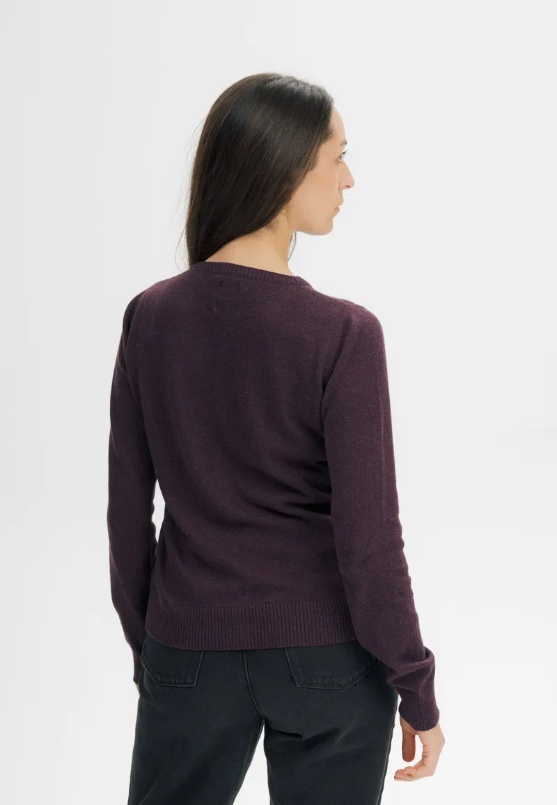 MELA MELA Damen vegan Strickjacke Fine Nameen, Violett, – Produktbild 1 von 2