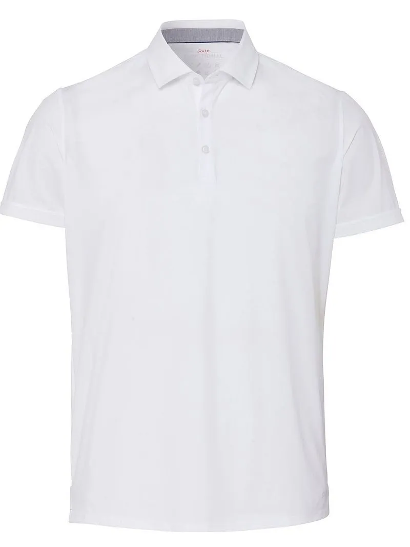 Pure Pure Functional Polo slim fit shor - Größe S, Weiß, – Produktbild 2 von 4