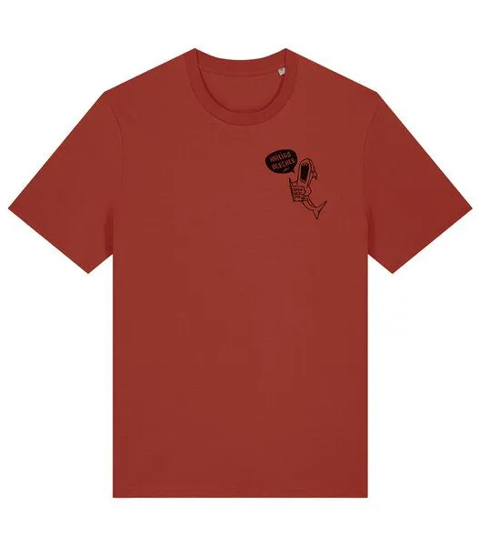 päfjes päfjes Hailigs Blechle Hai Kochen - Unisex Männer T-Shirt Bio & Fair, Earthy red (rot), – Produktbild 3 von 4